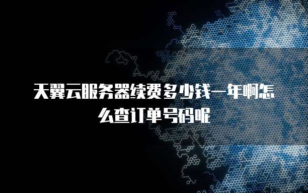 天翼云服务器续费多少钱一年啊怎么查订单号码呢