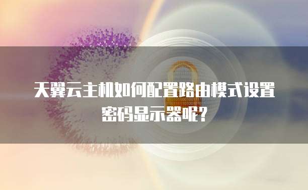 天翼云主机如何配置路由模式设置密码显示器呢？