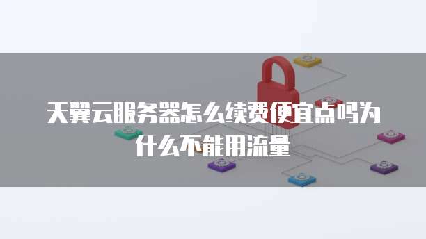 天翼云服务器怎么续费便宜点吗为什么不能用流量