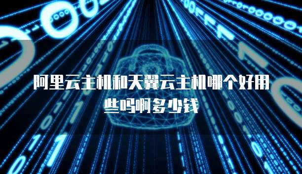 阿里云主机和天翼云主机哪个好用些吗啊多少钱