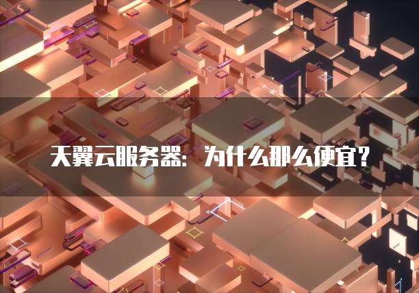 天翼云服务器:为什么那么便宜?