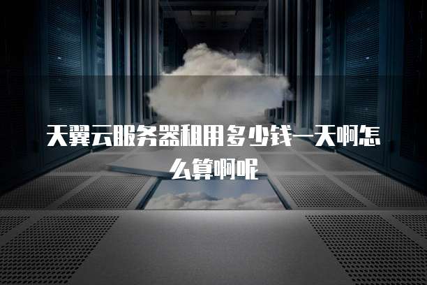天翼云服务器租用多少钱一天啊怎么算啊呢