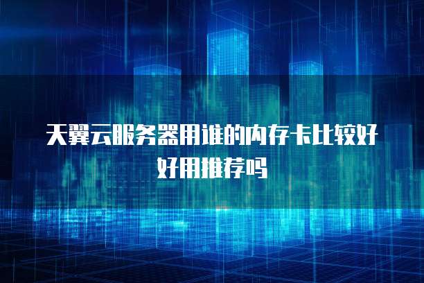 天翼云服务器用谁的内存卡比较好好用推荐吗