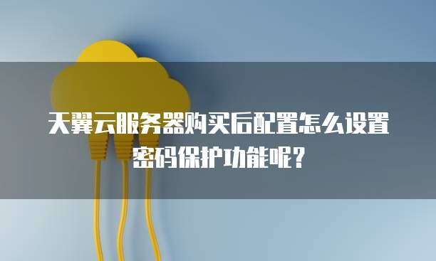 天翼云服务器购买后配置怎么设置密码保护功能呢?