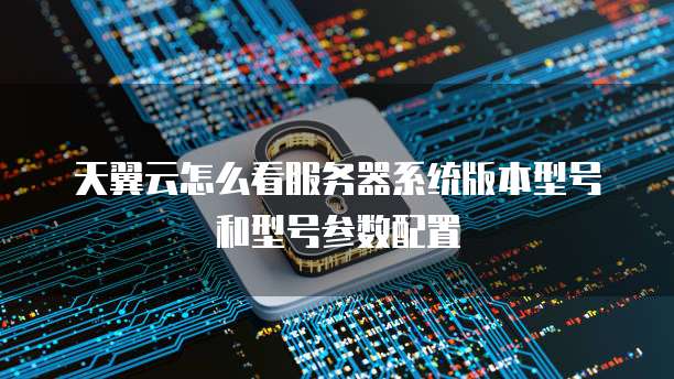 天翼云怎么看服务器系统版本型号和型号参数配置