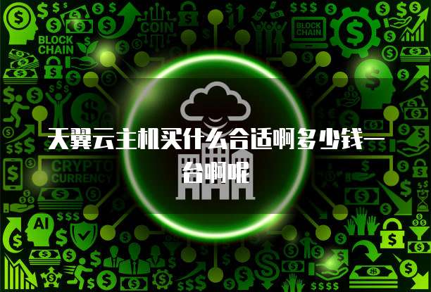 天翼云主机买什么合适啊多少钱一台啊呢