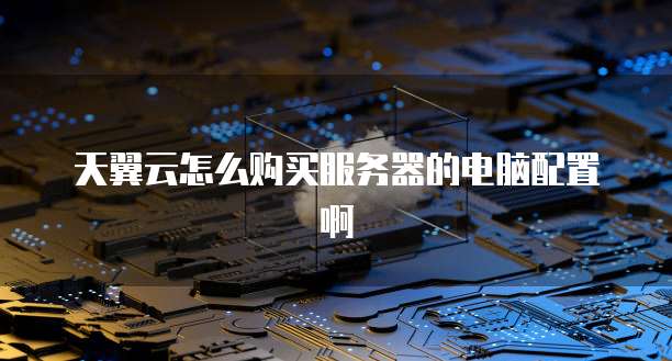 天翼云怎么购买服务器的电脑配置啊