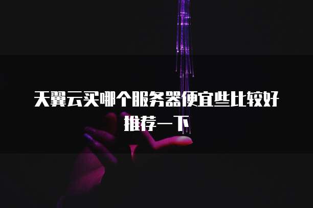 天翼云买哪个服务器便宜些比较好推荐一下