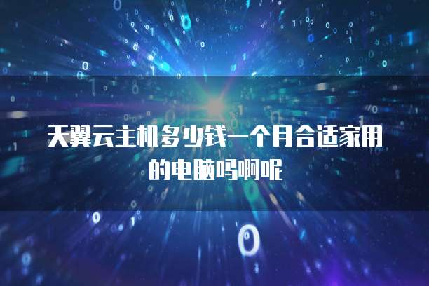 天翼云主机多少钱一个月合适家用的电脑吗啊呢
