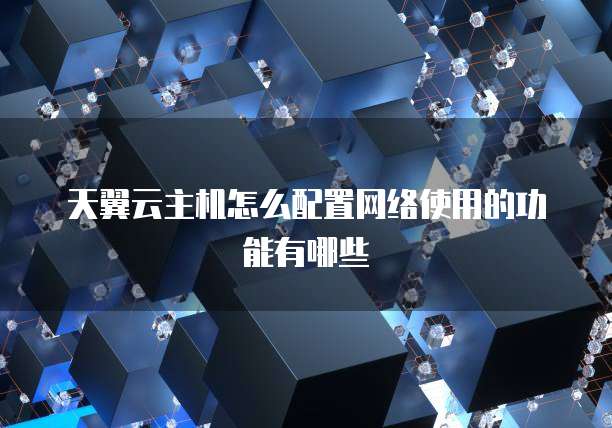 天翼云主机怎么配置网络使用的功能有哪些