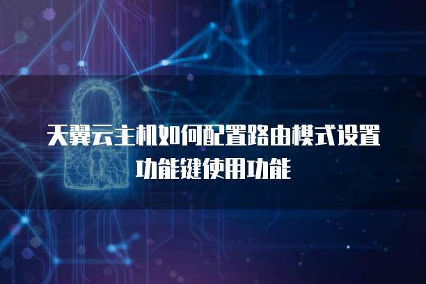 天翼云主机如何配置路由模式设置功能键使用功能