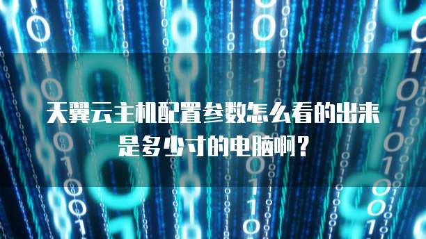 天翼云主机配置参数怎么看的出来是多少寸的电脑啊?