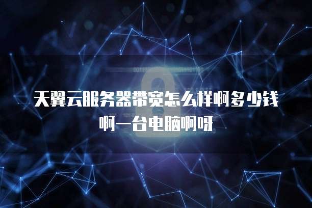 天翼云服务器带宽怎么样啊多少钱啊一台电脑啊呀