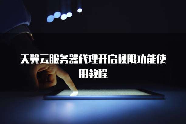 天翼云服务器代理开启权限功能使用教程