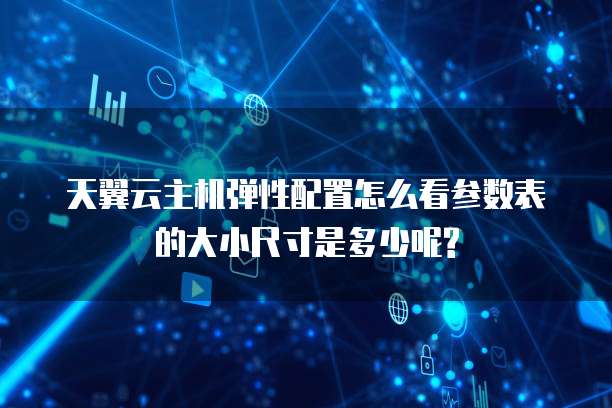 天翼云主机弹性配置怎么看参数表的大小尺寸是多少呢?