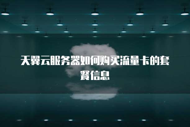 天翼云服务器如何购买流量卡的套餐信息