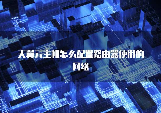 天翼云主机怎么配置路由器使用的网络
