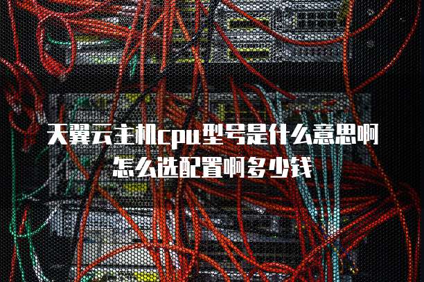 天翼云主机cpu型号是什么意思啊怎么选配置啊多少钱