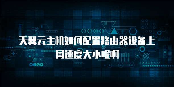 天翼云主机如何配置路由器设备上网速度大小呢啊