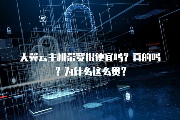 天翼云主机带宽很便宜吗?真的吗?为什么这么贵?