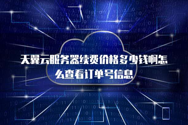 天翼云服务器续费价格多少钱啊怎么查看订单号信息