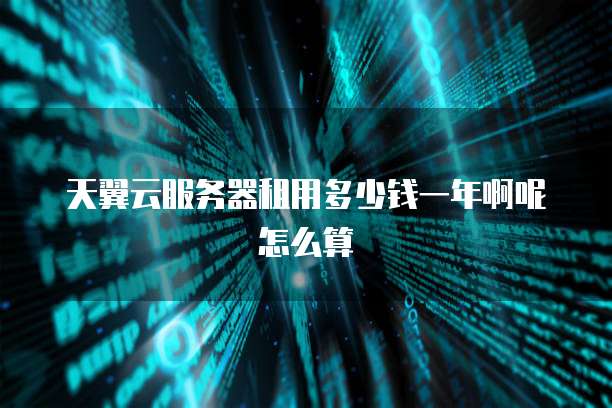 天翼云服务器租用多少钱一年啊呢怎么算