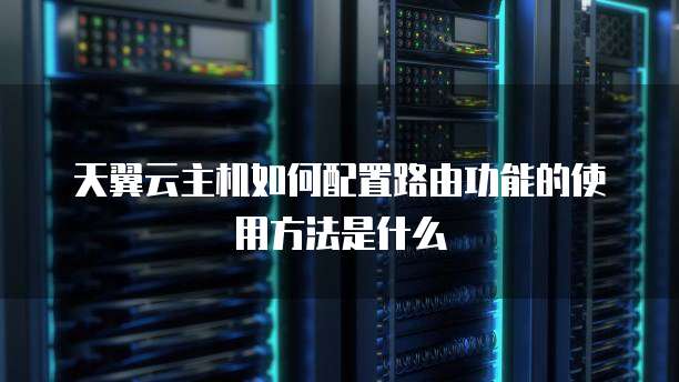 天翼云主机如何配置路由功能的使用方法是什么