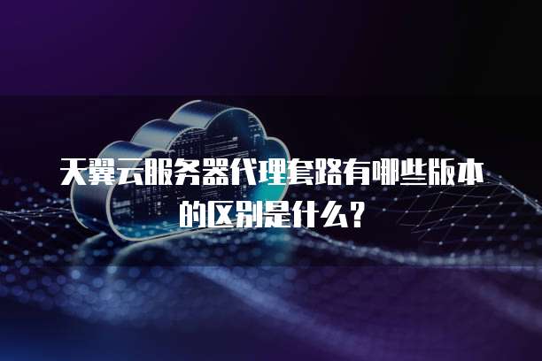 天翼云服务器代理套路有哪些版本的区别是什么?