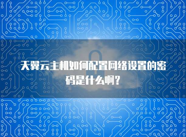 天翼云主机如何配置网络设置的密码是什么啊?