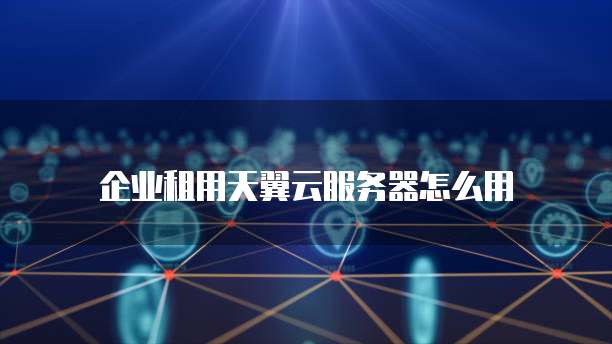 企业租用天翼云服务器怎么用