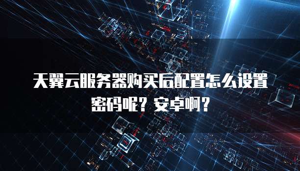 天翼云服务器购买后配置怎么设置密码呢?安卓啊?