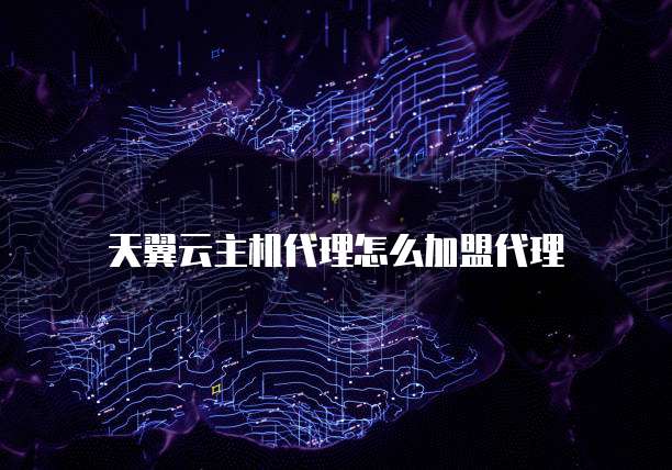 天翼云主机代理怎么加盟代理