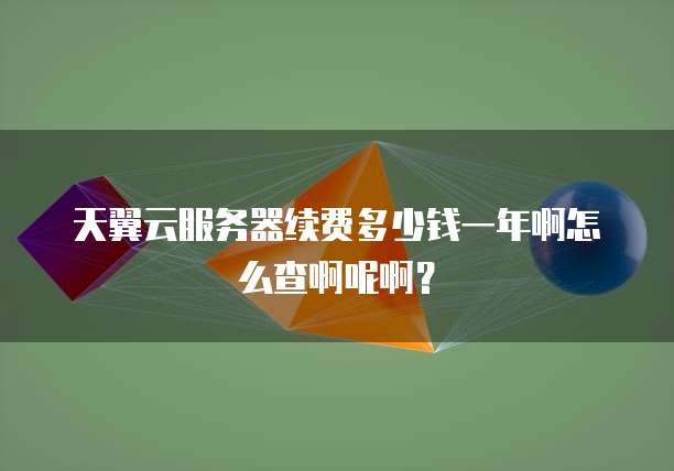 天翼云服务器续费多少钱一年啊怎么查啊呢啊？