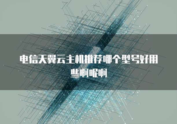 电信天翼云主机推荐哪个型号好用些啊呢啊