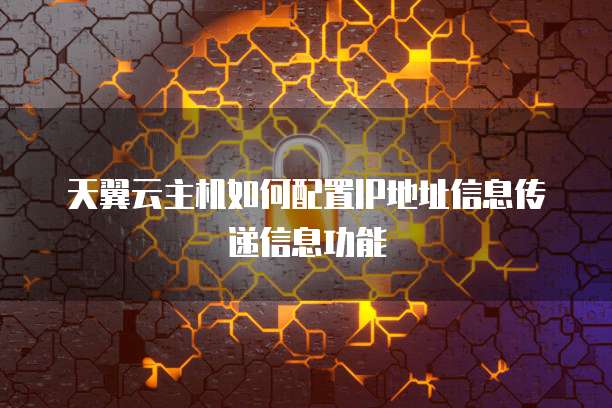 天翼云主机如何配置IP地址信息传递信息功能
