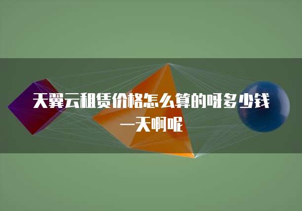 天翼云租赁价格怎么算的呀多少钱一天啊呢