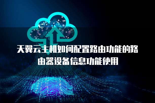 天翼云主机如何配置路由功能的路由器设备信息功能使用