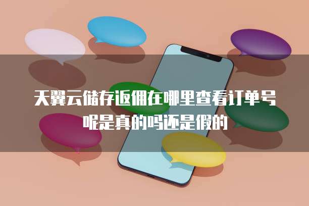 天翼云储存返佣在哪里查看订单号呢是真的吗还是假的
