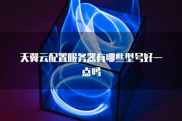 天翼云配置服务器有哪些型号好一点吗