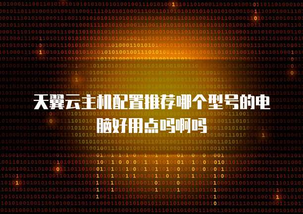 天翼云主机配置推荐哪个型号的电脑好用点吗啊吗