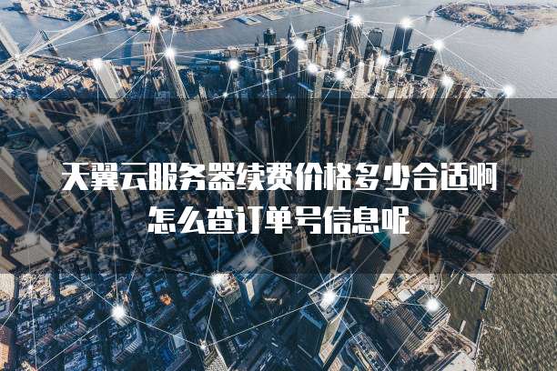 天翼云服务器续费价格多少合适啊怎么查订单号信息呢