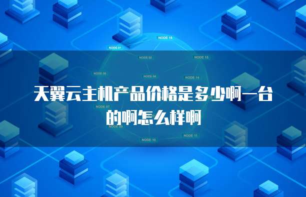 天翼云主机产品价格是多少啊一台的啊怎么样啊