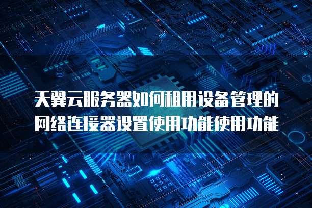 天翼云服务器如何租用设备管理的网络连接器设置使用功能使用功能