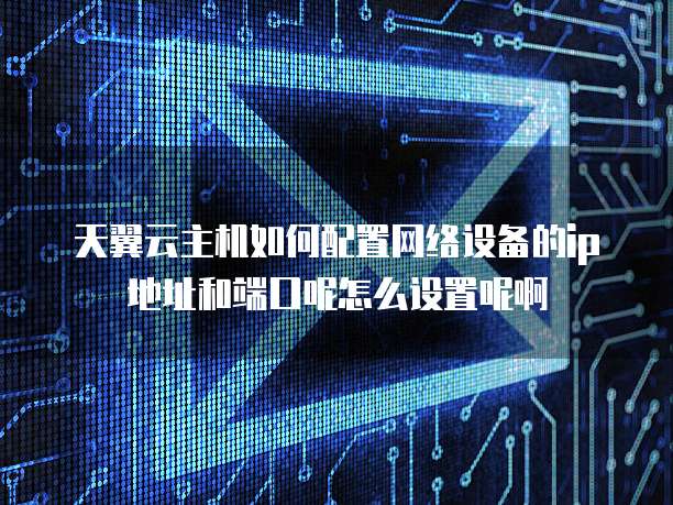 天翼云主机如何配置网络设备的ip地址和端口呢怎么设置呢啊