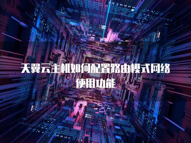 天翼云主机如何配置路由模式网络使用功能