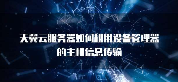 天翼云服务器如何租用设备管理器的主机信息传输