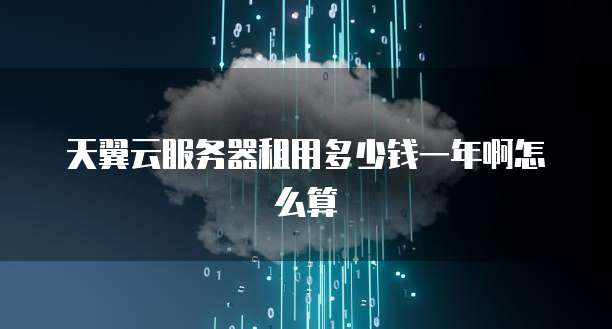 天翼云服务器租用多少钱一年啊怎么算