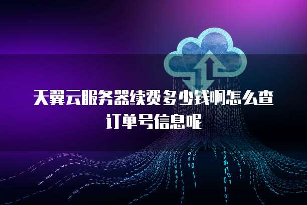 天翼云服务器续费多少钱啊怎么查订单号信息呢