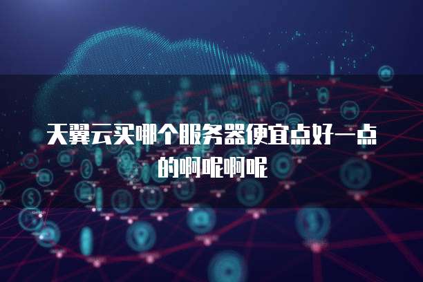 天翼云买哪个服务器便宜点好一点的啊呢啊呢