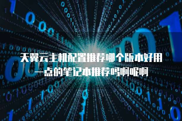 天翼云主机配置推荐哪个版本好用一点的笔记本推荐吗啊呢啊
